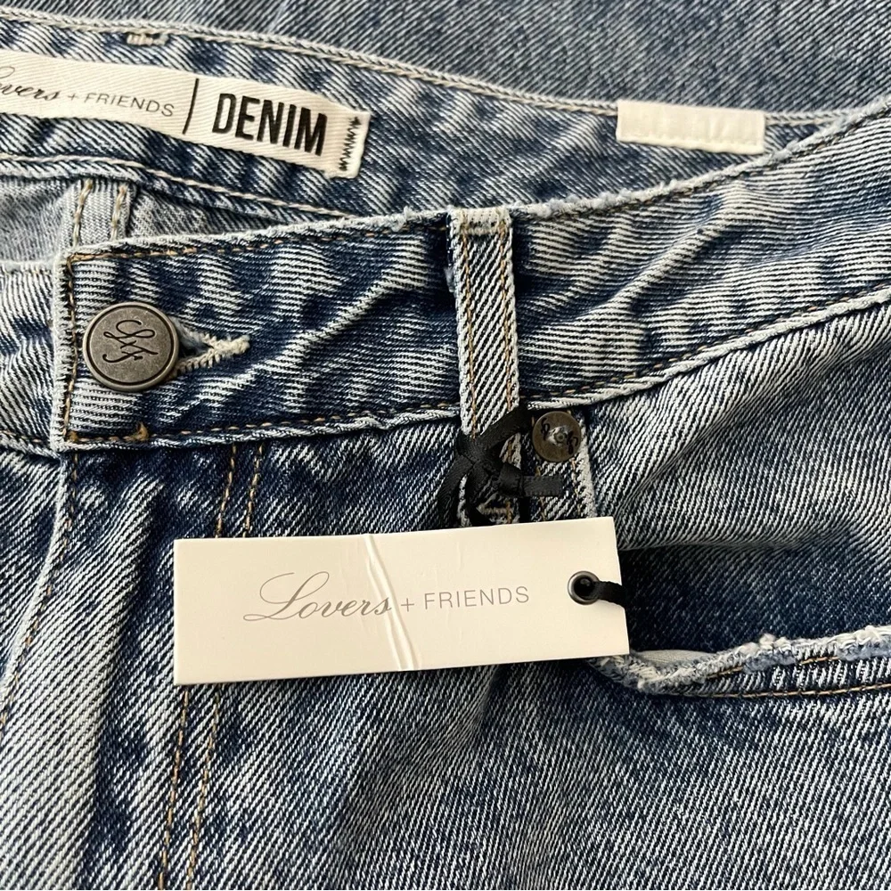 Lovers and Friends Logan Distressed Cropped Raw Edge Denim in Lost Hills preppy